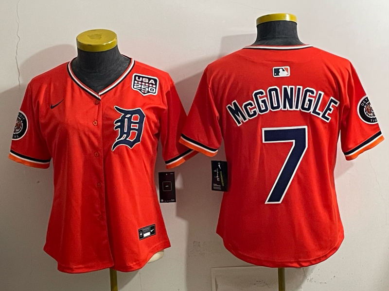 youth Detroit Tigers #7 McGonigle orange Nike 2026 MLB Jersey 0404003